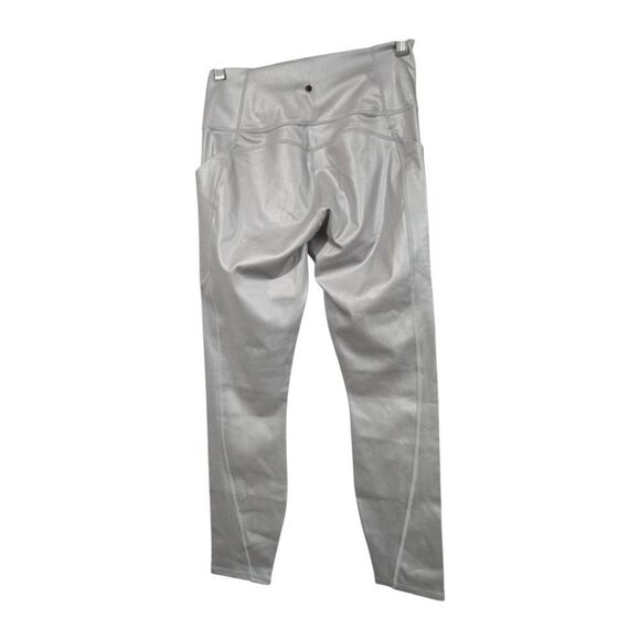 Fabletics Oasis PureLuxe High-Waisted 7/8 Legging Silver Matte Foil Yoga Workout - Picture 9 of 11